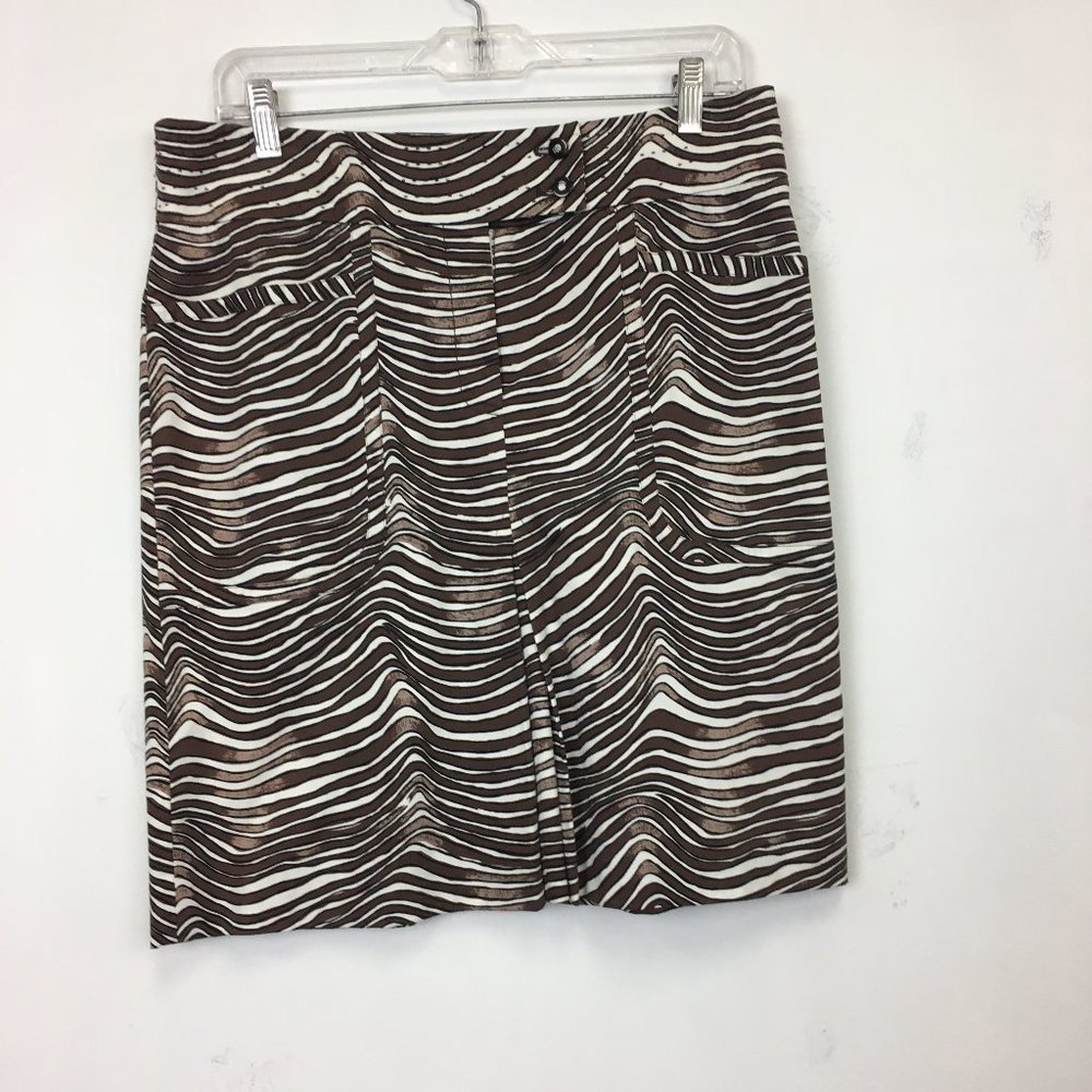 Tory Burch Brown Animal Print Pencil Skirt